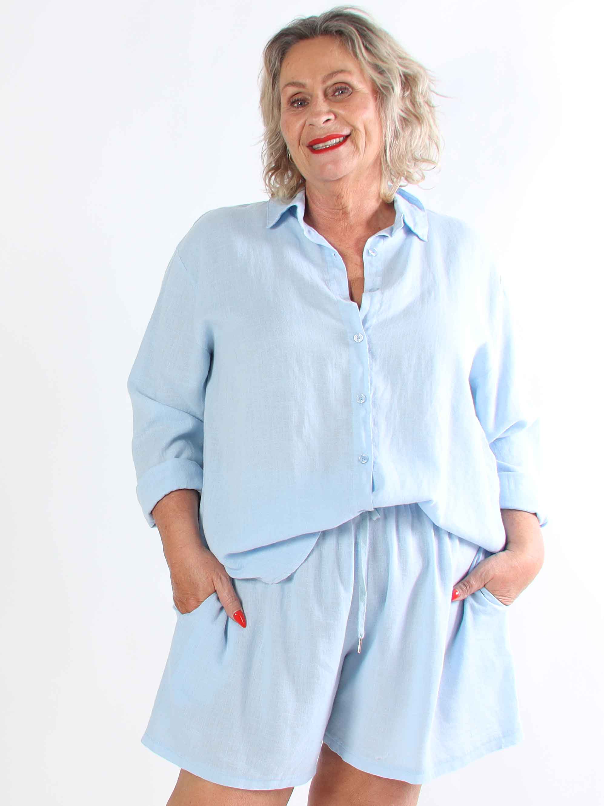 Clara Shorts - Lätta shorts i viskos och linne